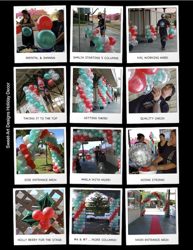 SweetArt Designs Maui Holiday Balloon Decorations Company Party